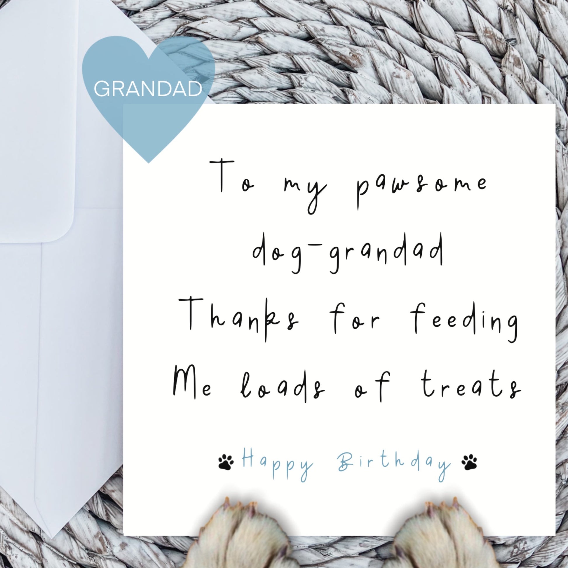 To My Pawsome Dog Grandad Birthday Card