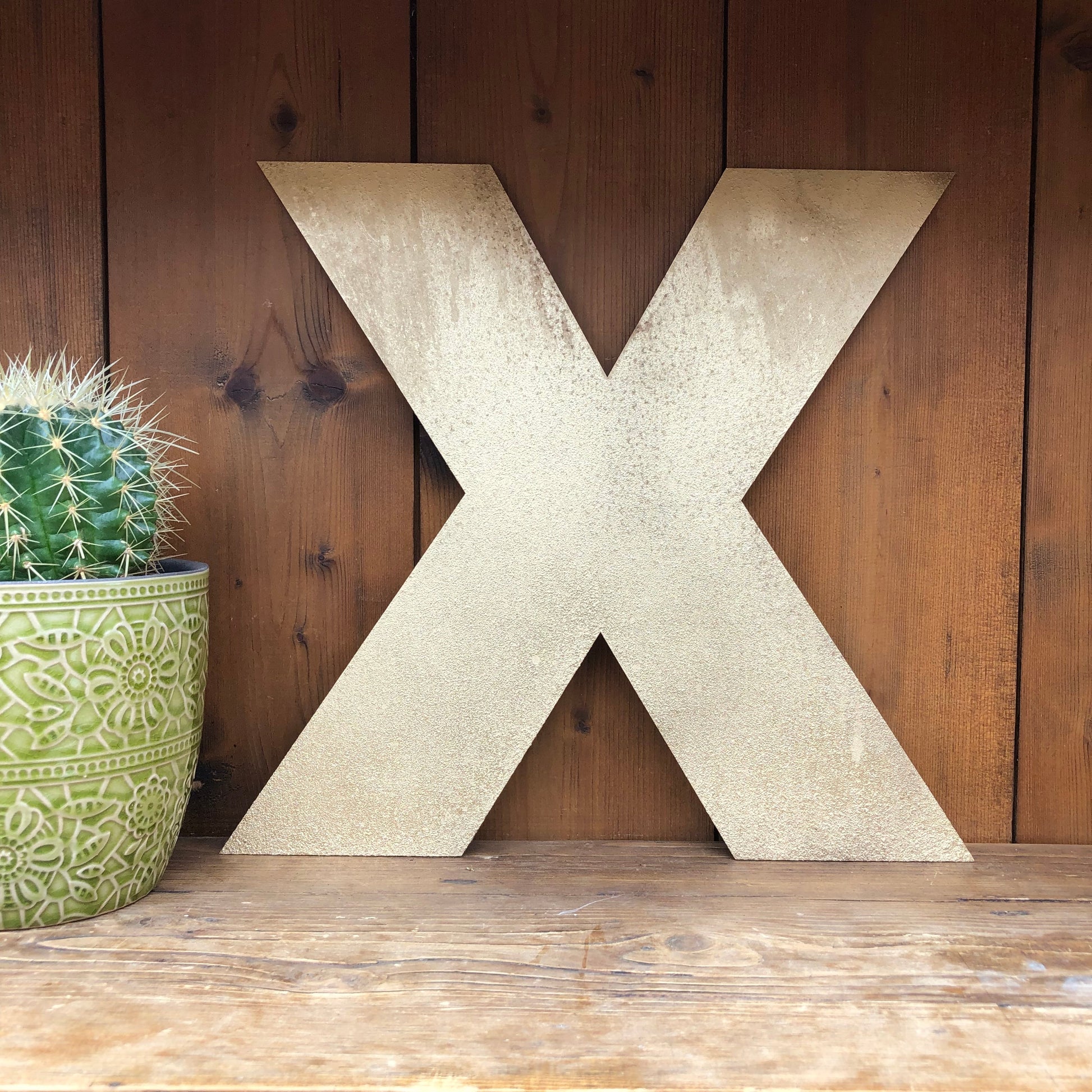 12" and 5" Gold Fat Font Metal Letters.