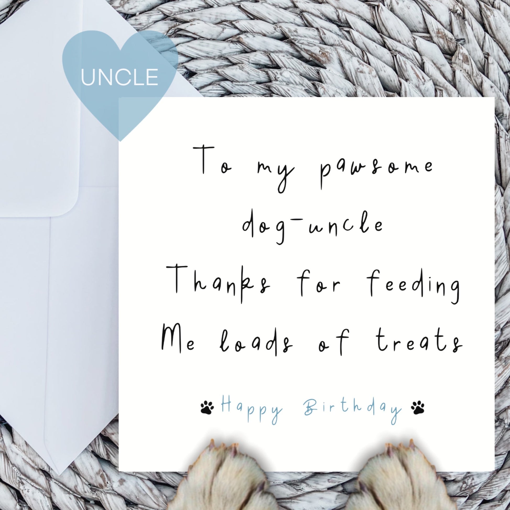 To My Pawsome Dog Uncle Birthday Card