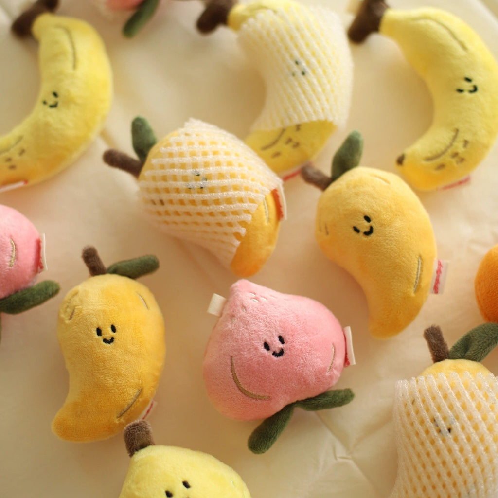 Peach Plush Bag Charm in Pink