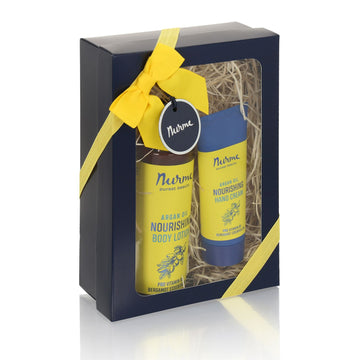 Nurme Argan Oil Gift Set – Luxurious Hand Cream & Body Milk by Nurme at www.brixbailey.com