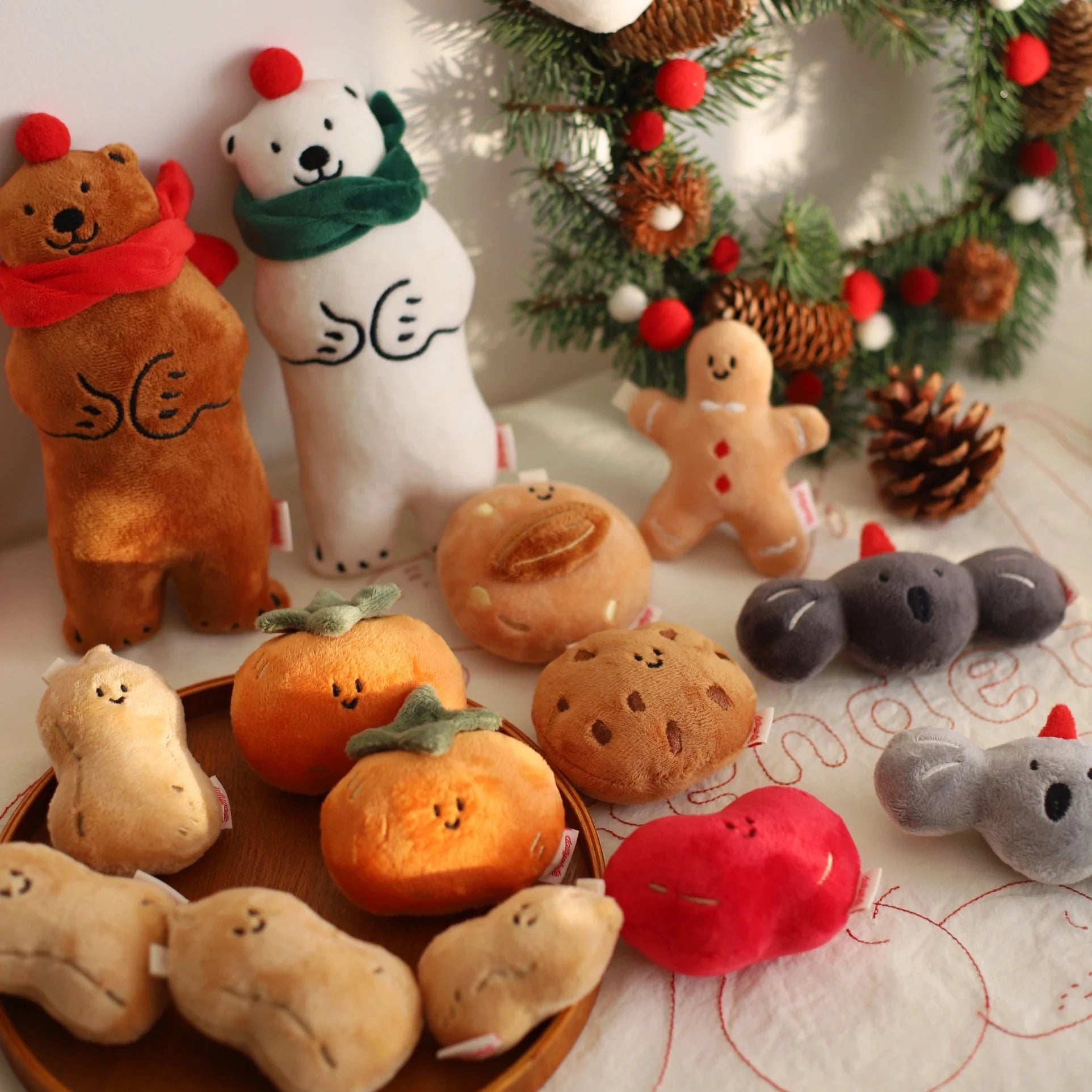 Peanut Plush Bag Charm in Beige