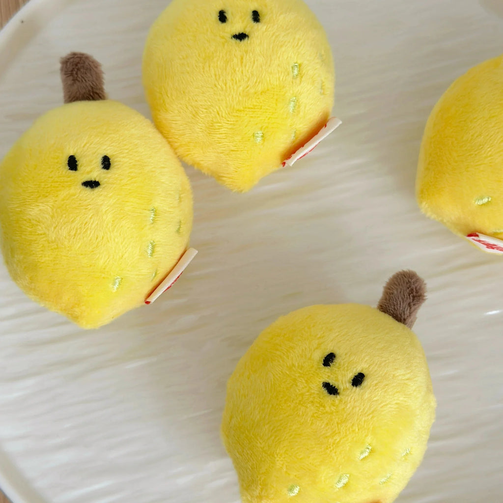Lemon Plush Bag Charm in Vibrant Yellow
