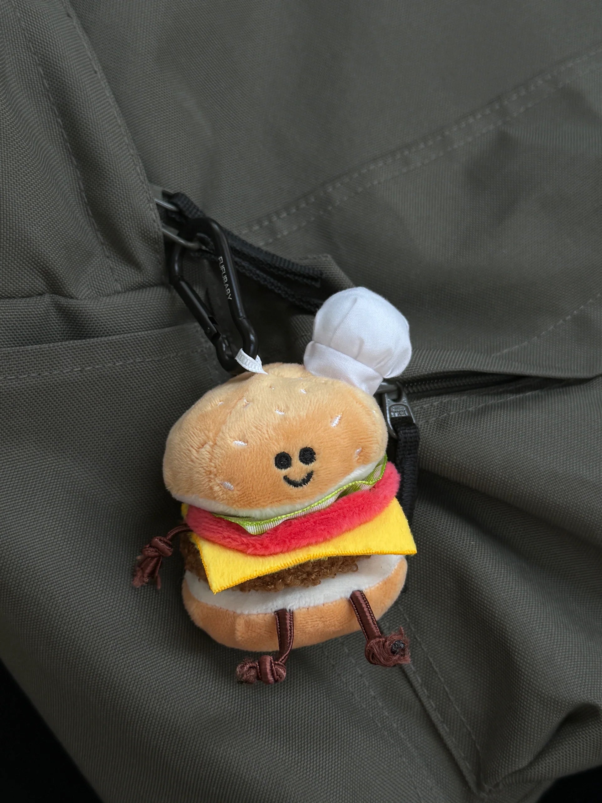 Mini Burger Plush Toy with Clip