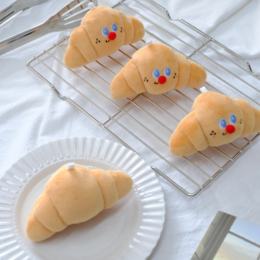 Croissant Plush Toy with Clip