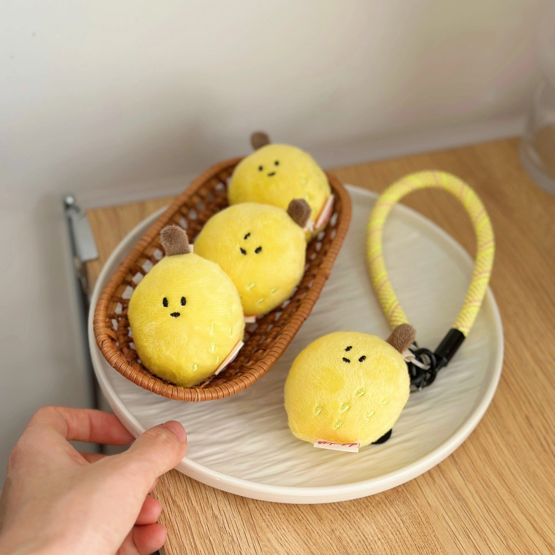 Mini Lemon Bag Charm in Soft Plush Yellow