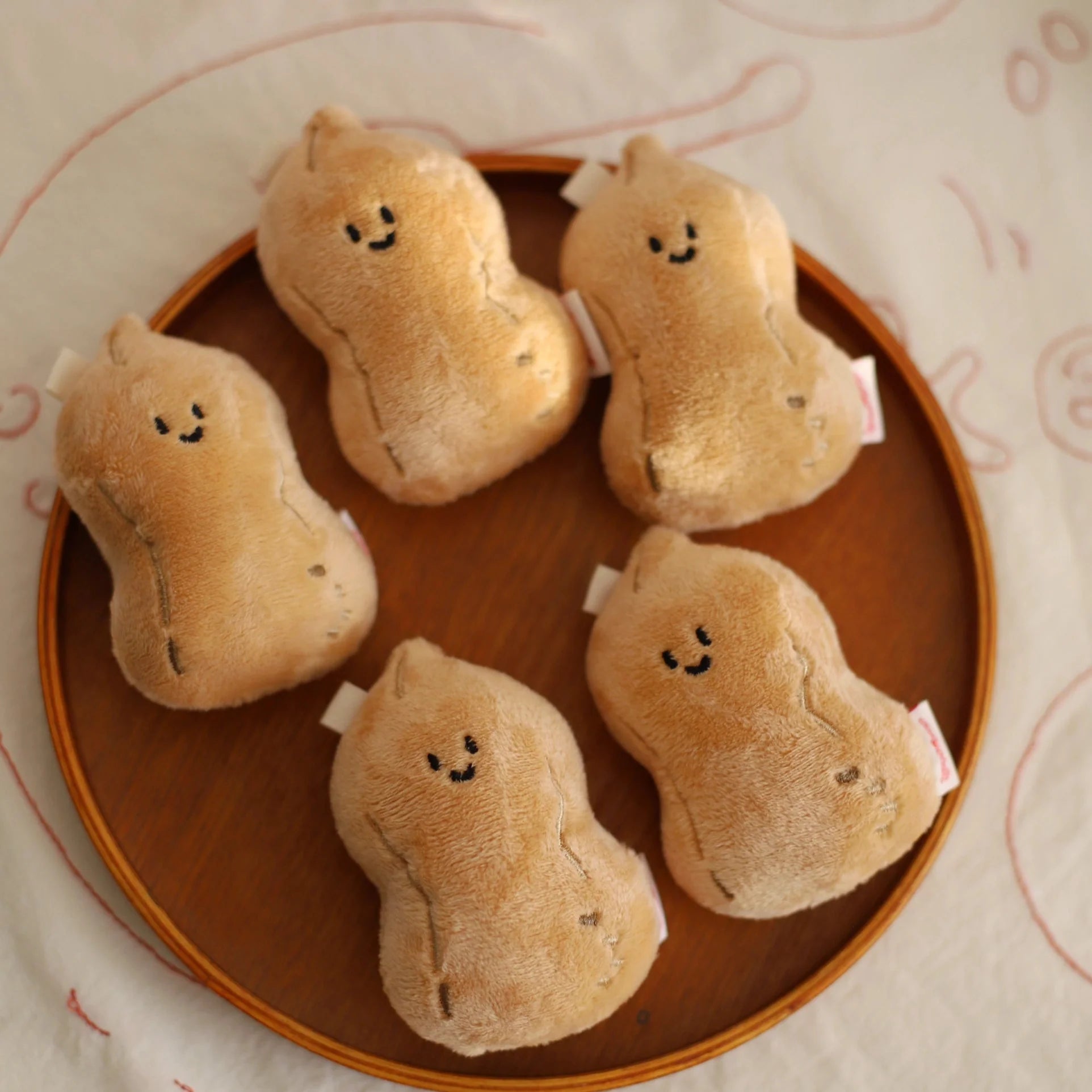 Peanut Plush Bag Charm in Beige