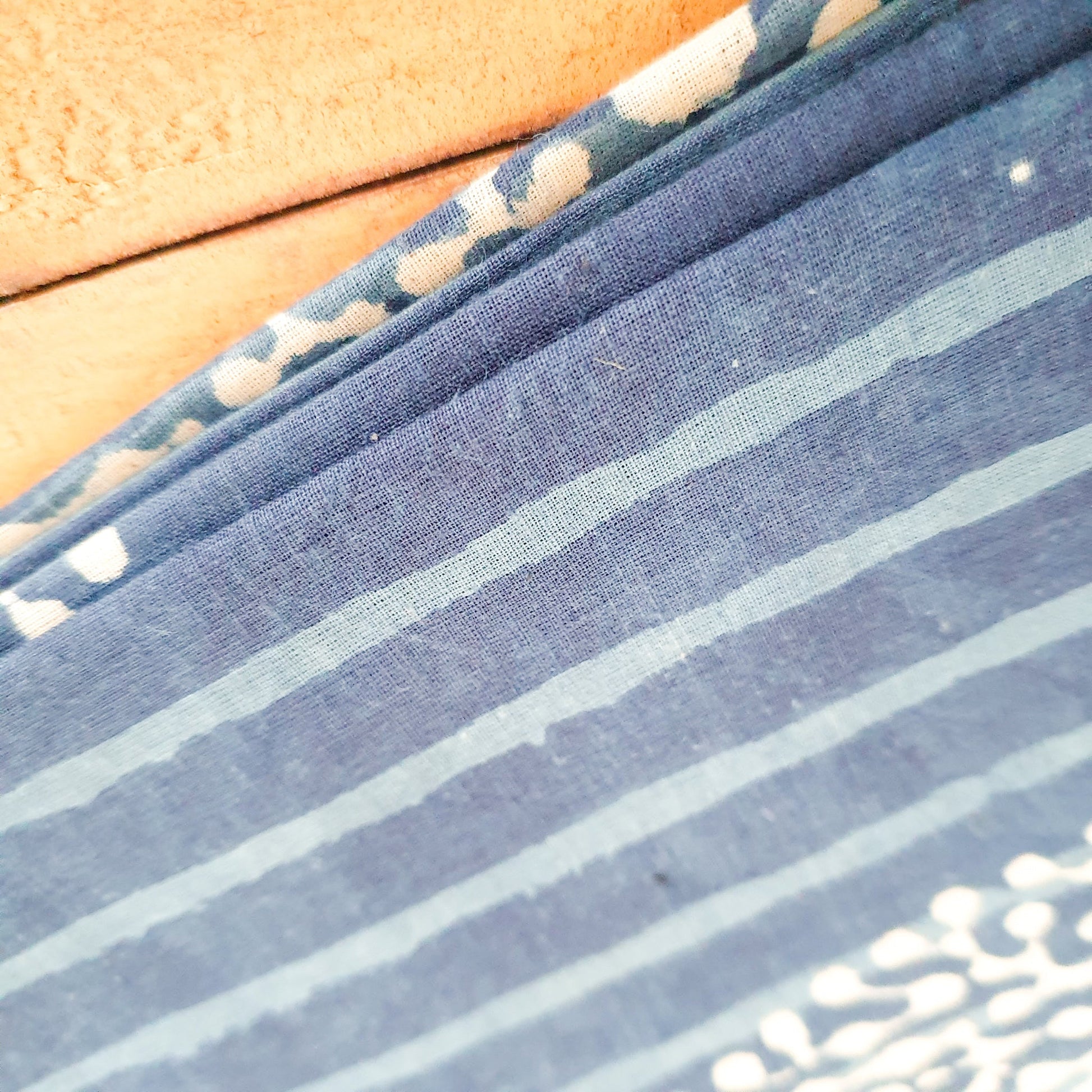 Indigo block-printed placemats set of 2, handmade table mats