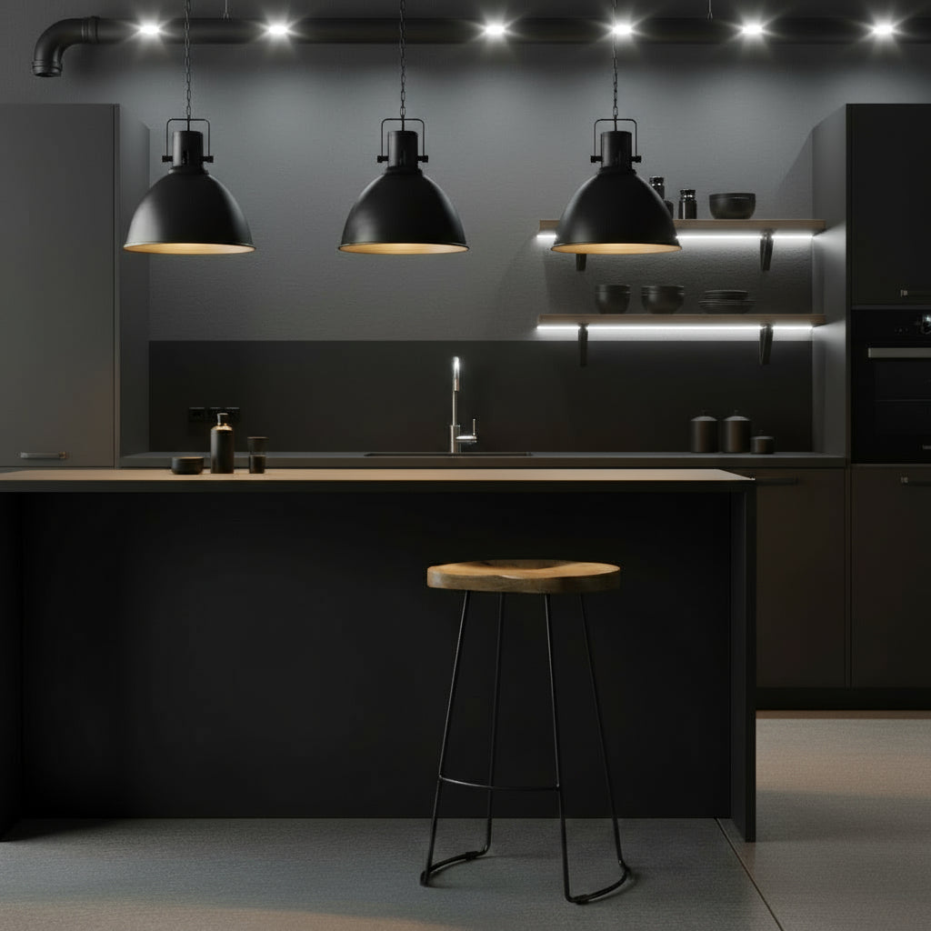 Franklin hardwood barstool with metal legs, rich brown seat, industrial design for kitchen islands and home bars by sostter at brixbailey.com