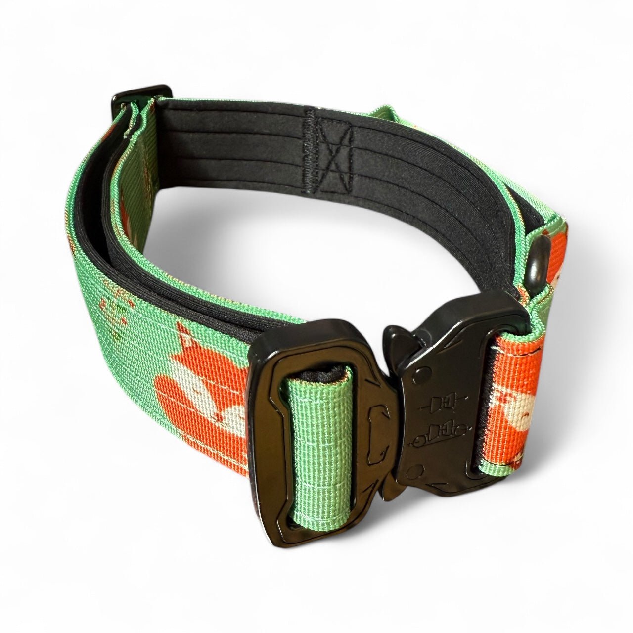 Tactical Dog Collar in Rust Orange Fox Print