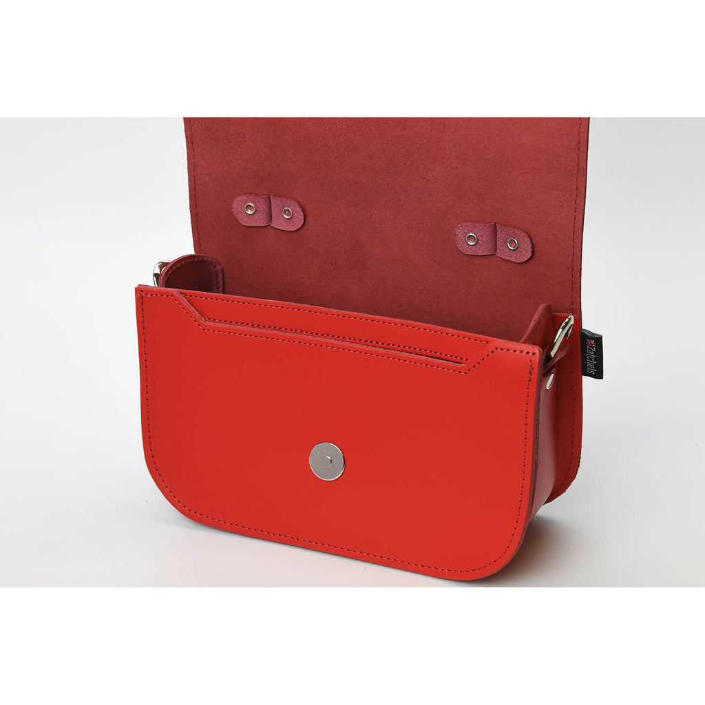 Aura Handmade Leather Bag in Pillar Box Red