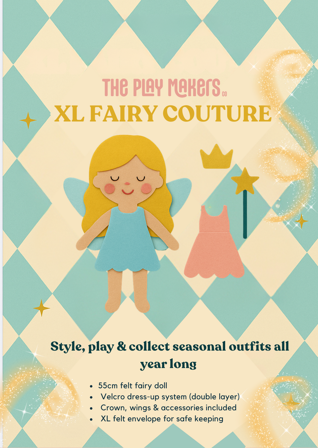 Eleonora Fairy Couture XL 55cm Tall Doll with Complete Wardrobe