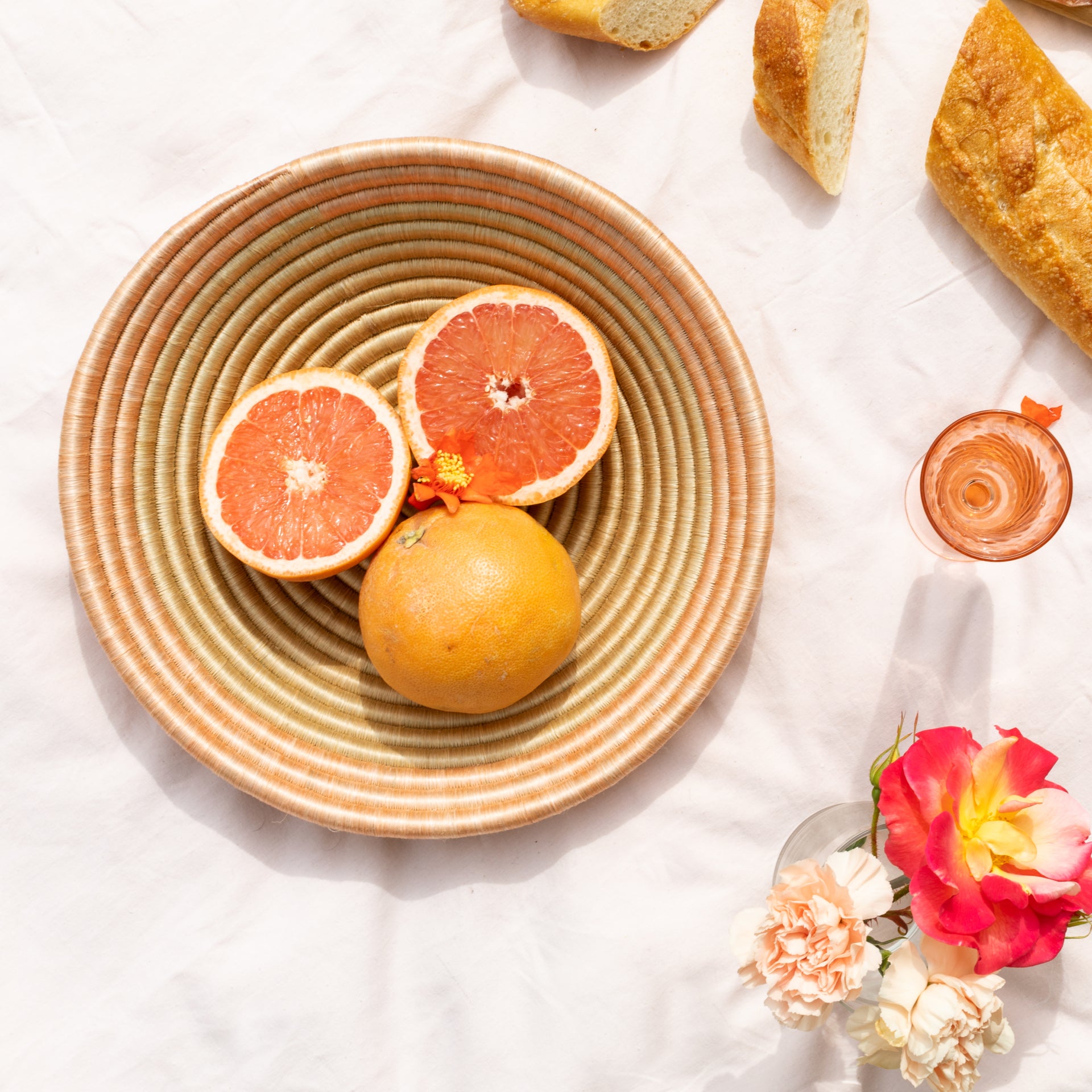 Woven Sisal Bowl in Natural Tea