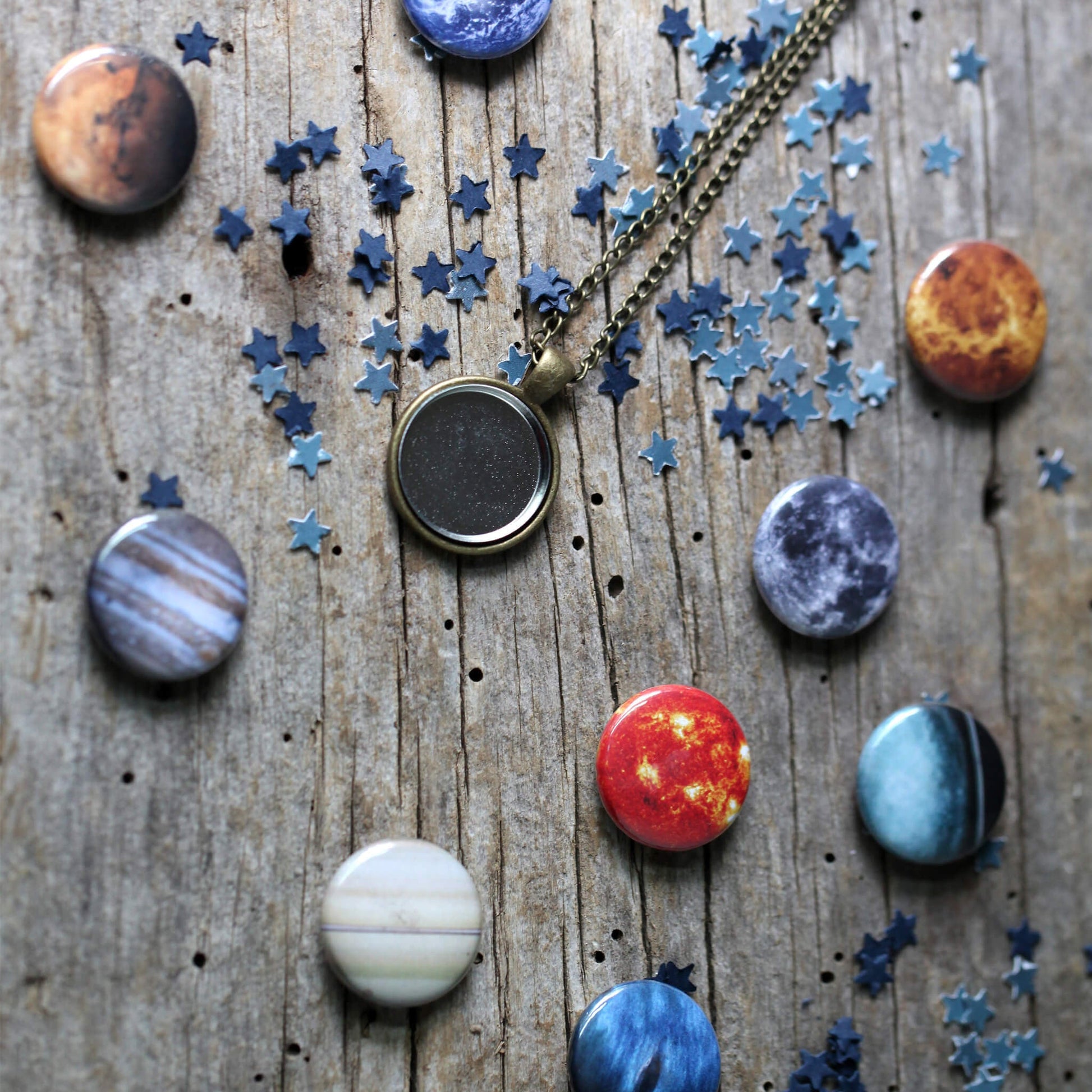 Interchangeable Solar System Necklace with 8 Planets