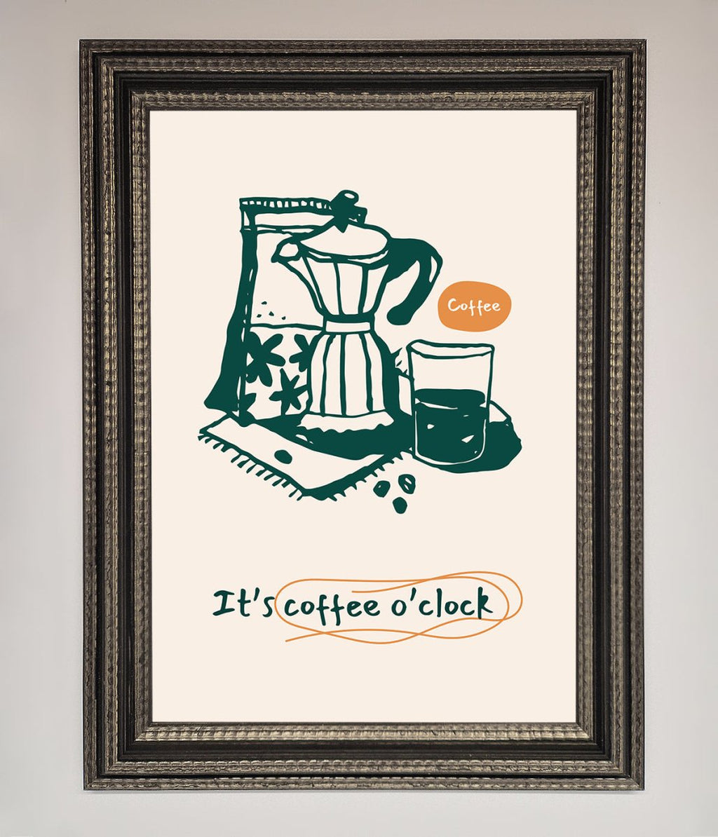Its Coffee O Clock Framed Wall Art