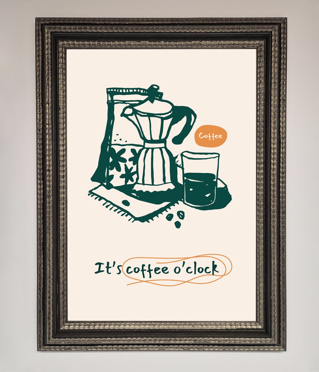 Its Coffee O Clock Framed Wall Art