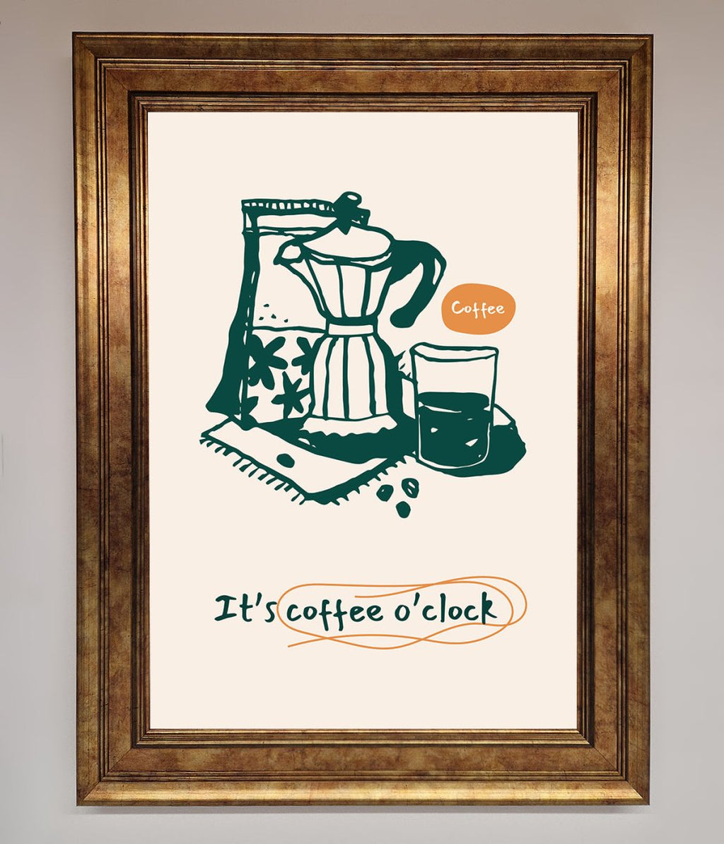 Its Coffee O Clock Framed Wall Art