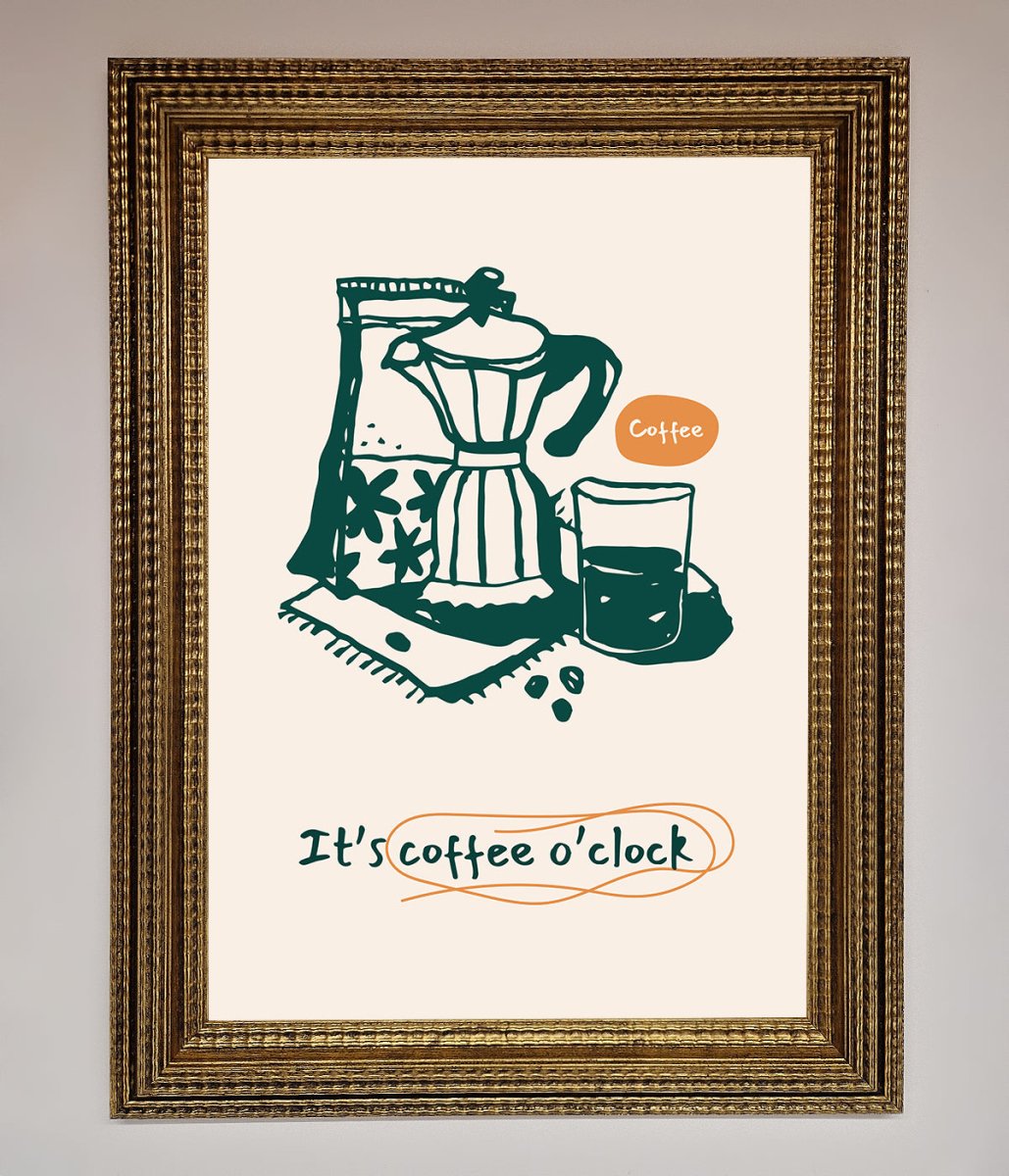 Its Coffee O Clock Framed Wall Art