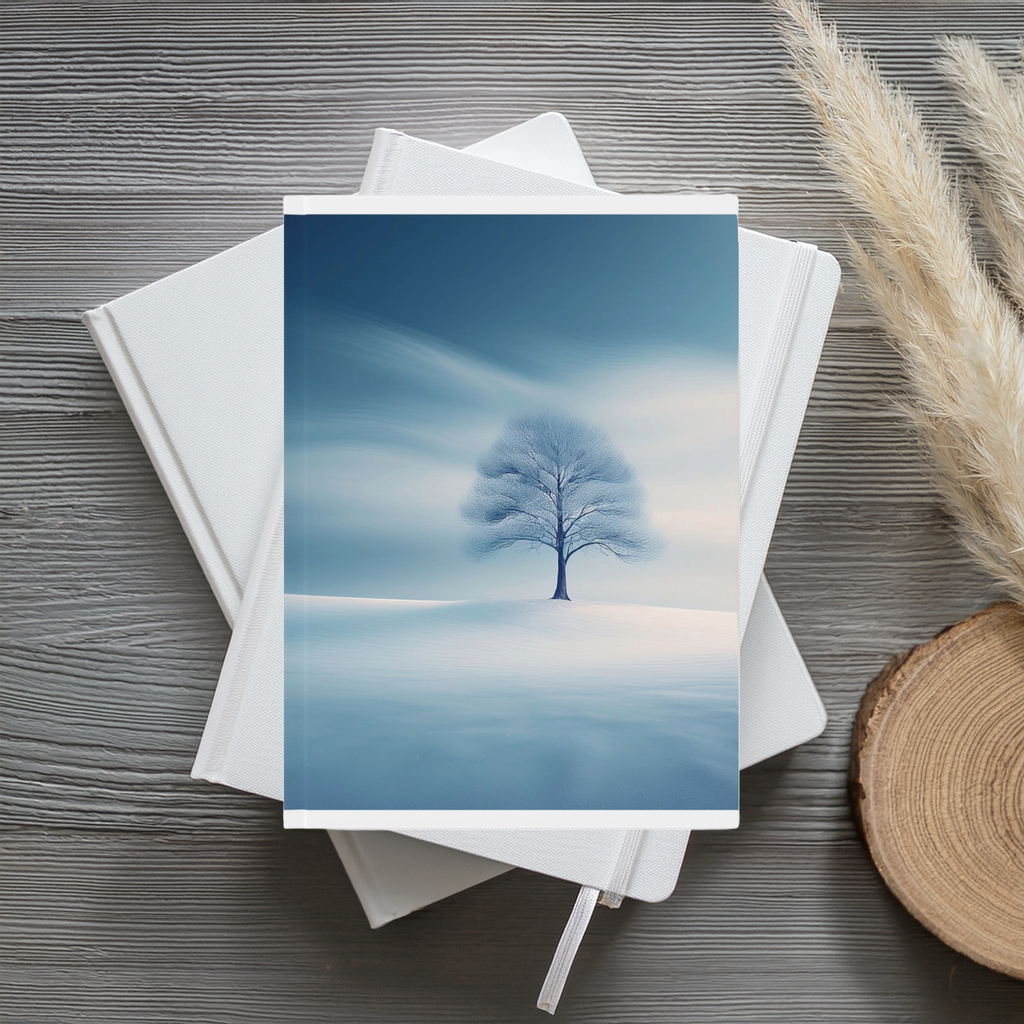 Serene Snowfall A5 Hardcover Journal – Tranquil Winter Design for Thoughtful Writing