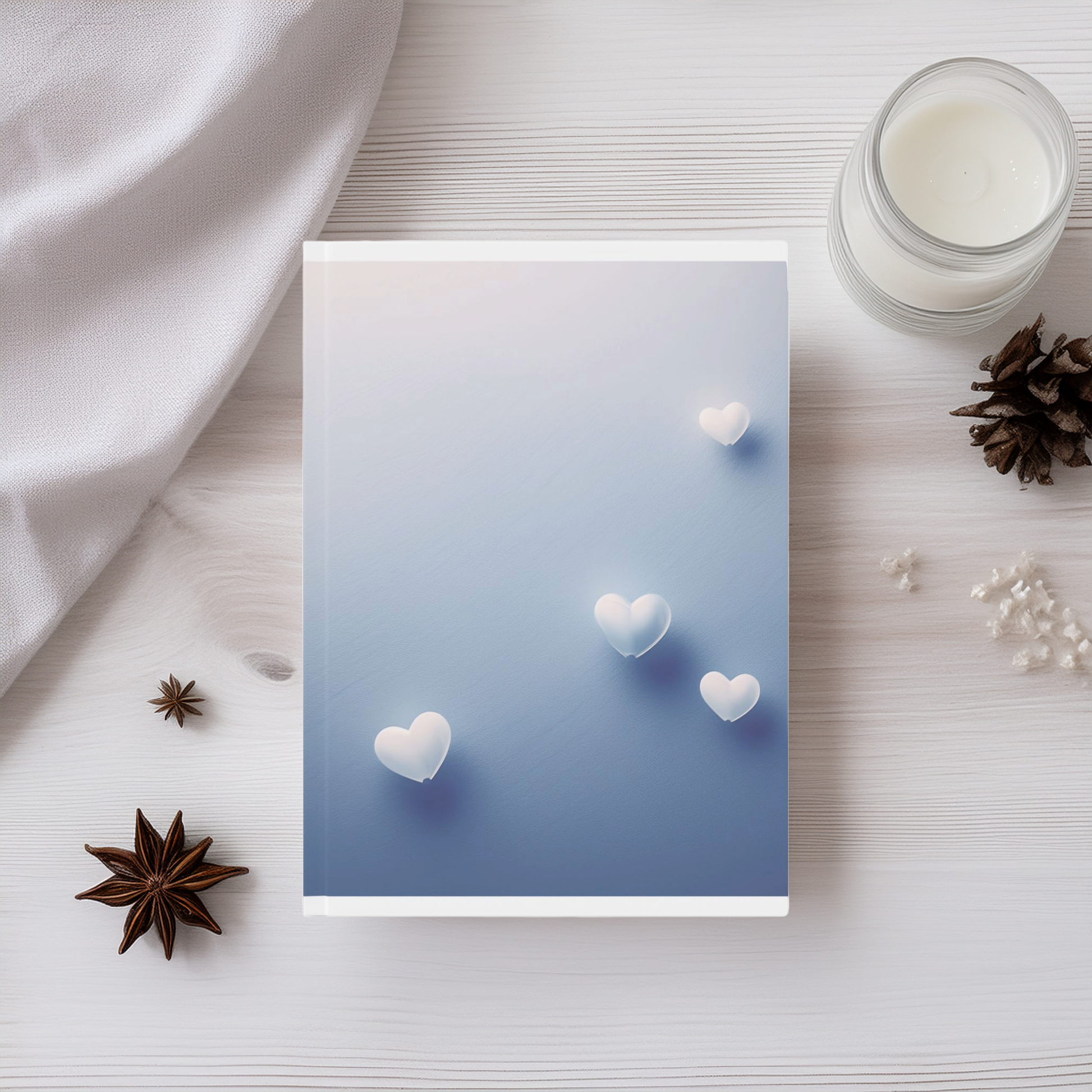 A5 Hardcover Journal – Minimalist Heart Design | Cute Notebook for Writing, Journaling & Gifting