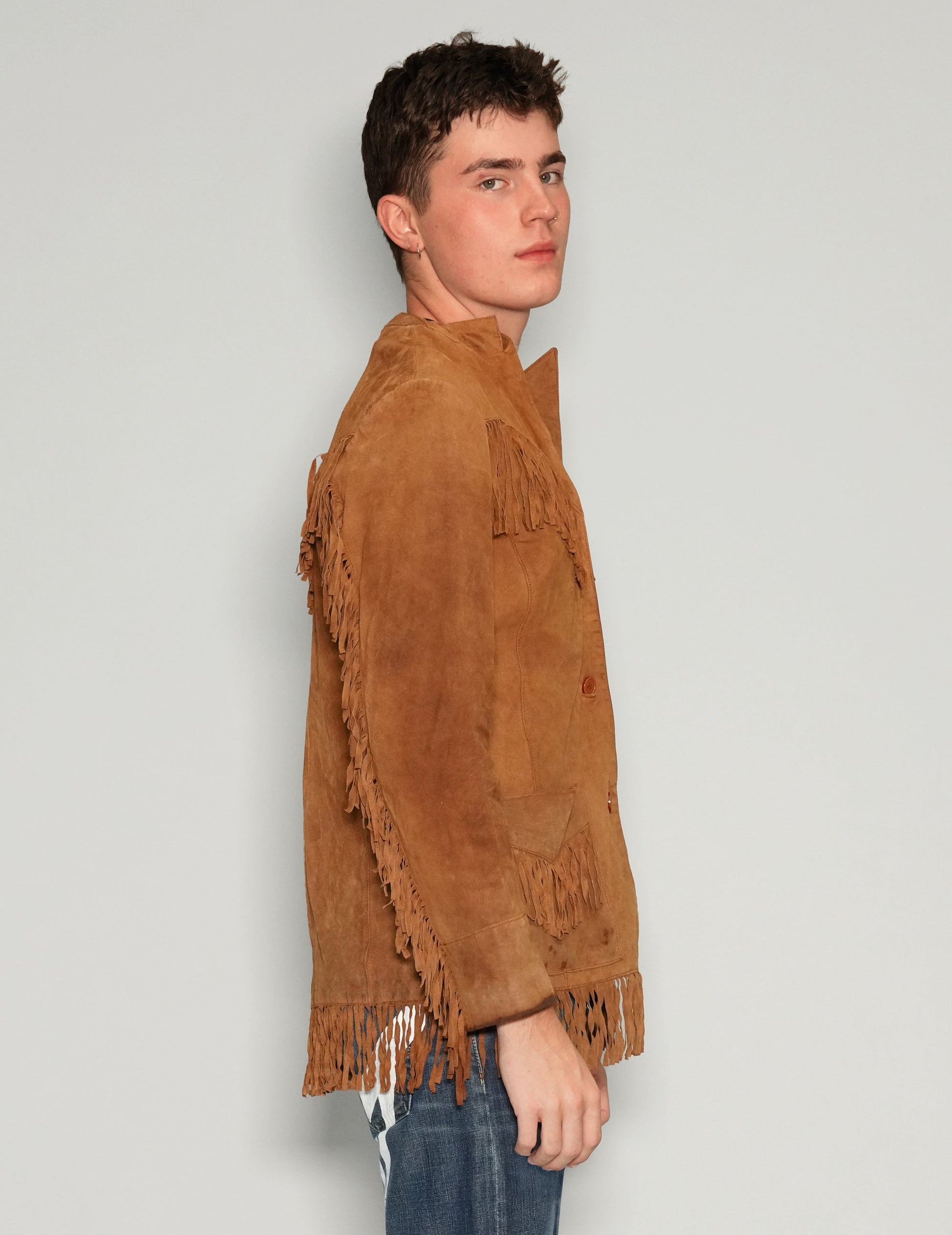 Brown Suede Tassel Cowboy Jacket