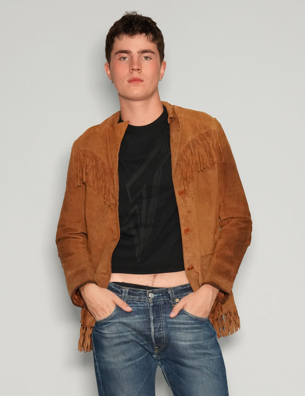 Brown Suede Tassel Cowboy Jacket