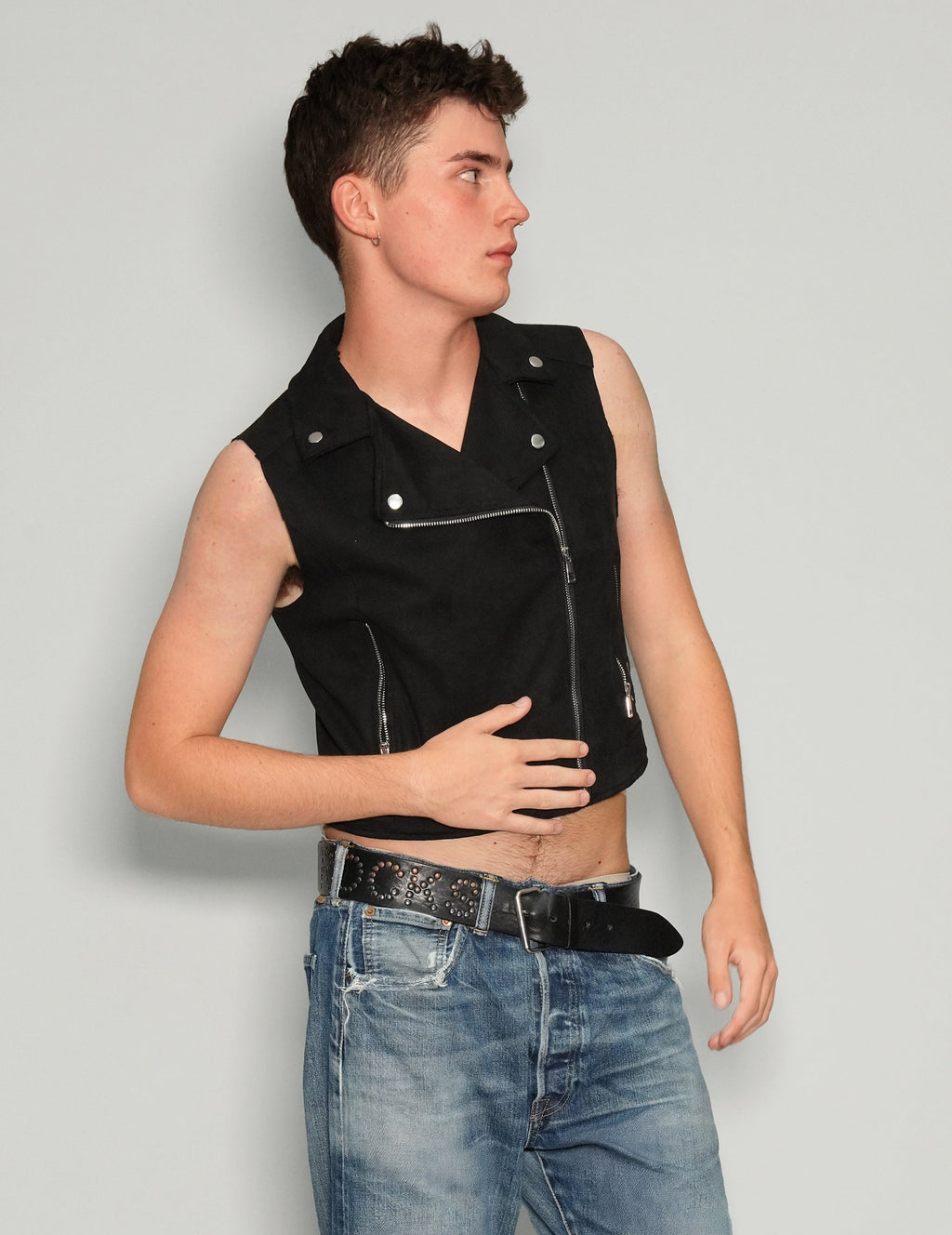 Black Biker Vest