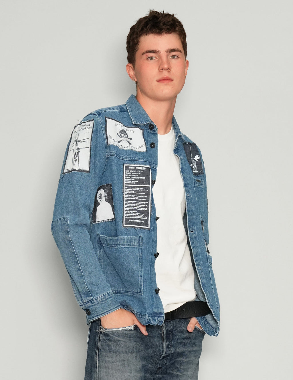 Patched Denim Overshirt
