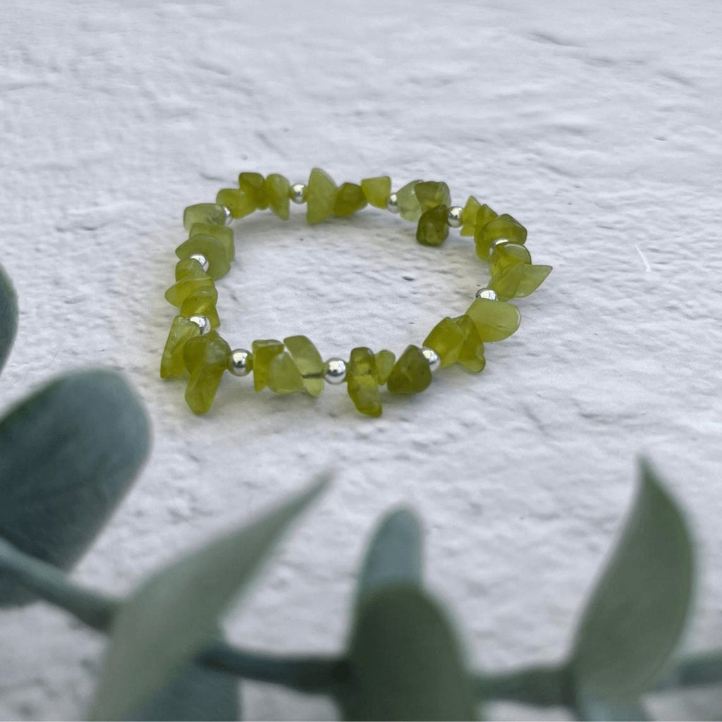 Jade Gemstone Bracelet in Sterling Silver or Gold