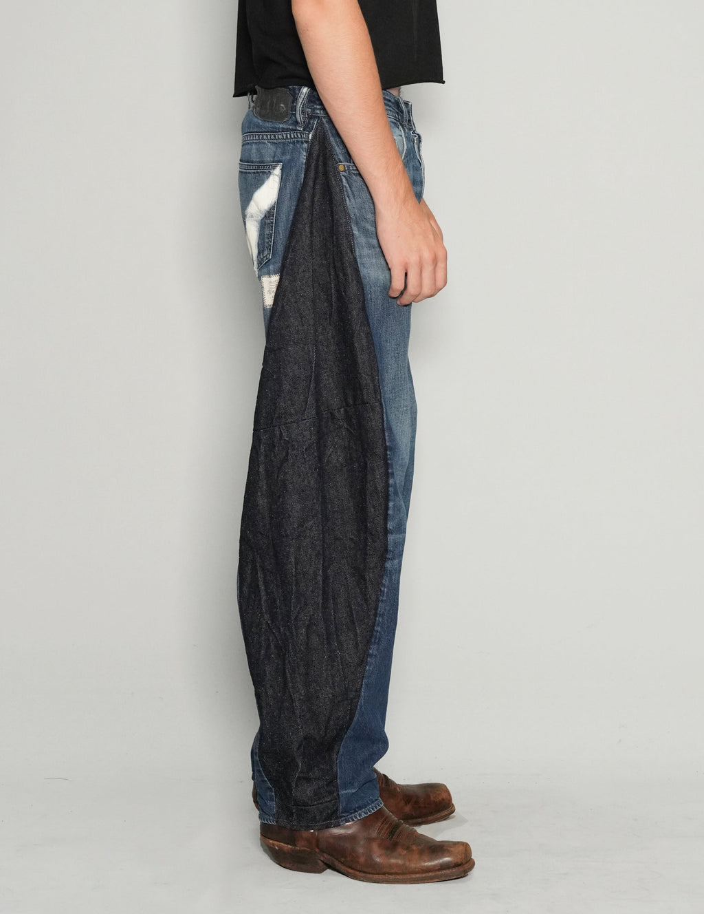 Barrel Fit Side Panel Jeans