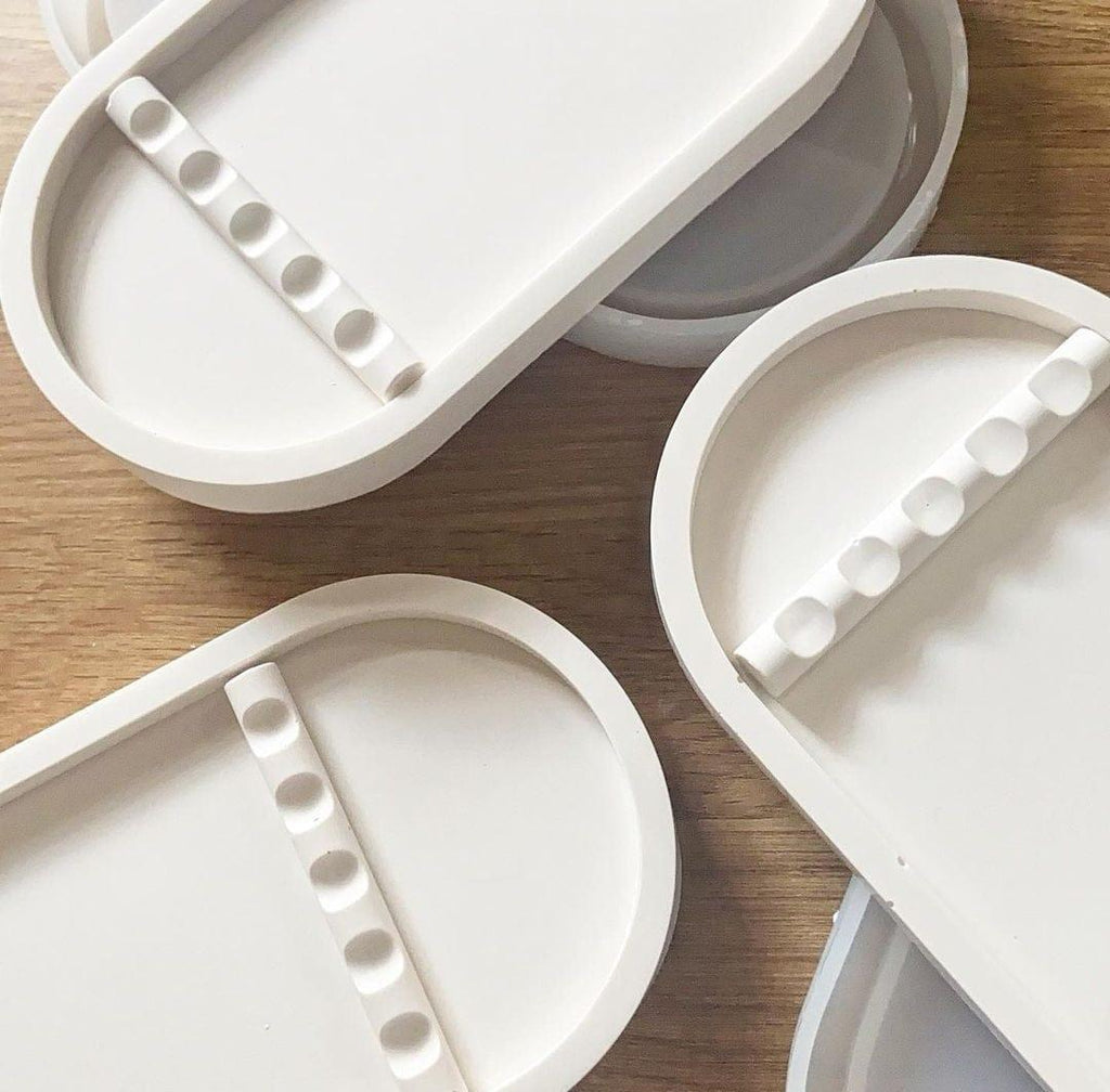 Oval Tool Tray - Natural Handmade Jesmonite