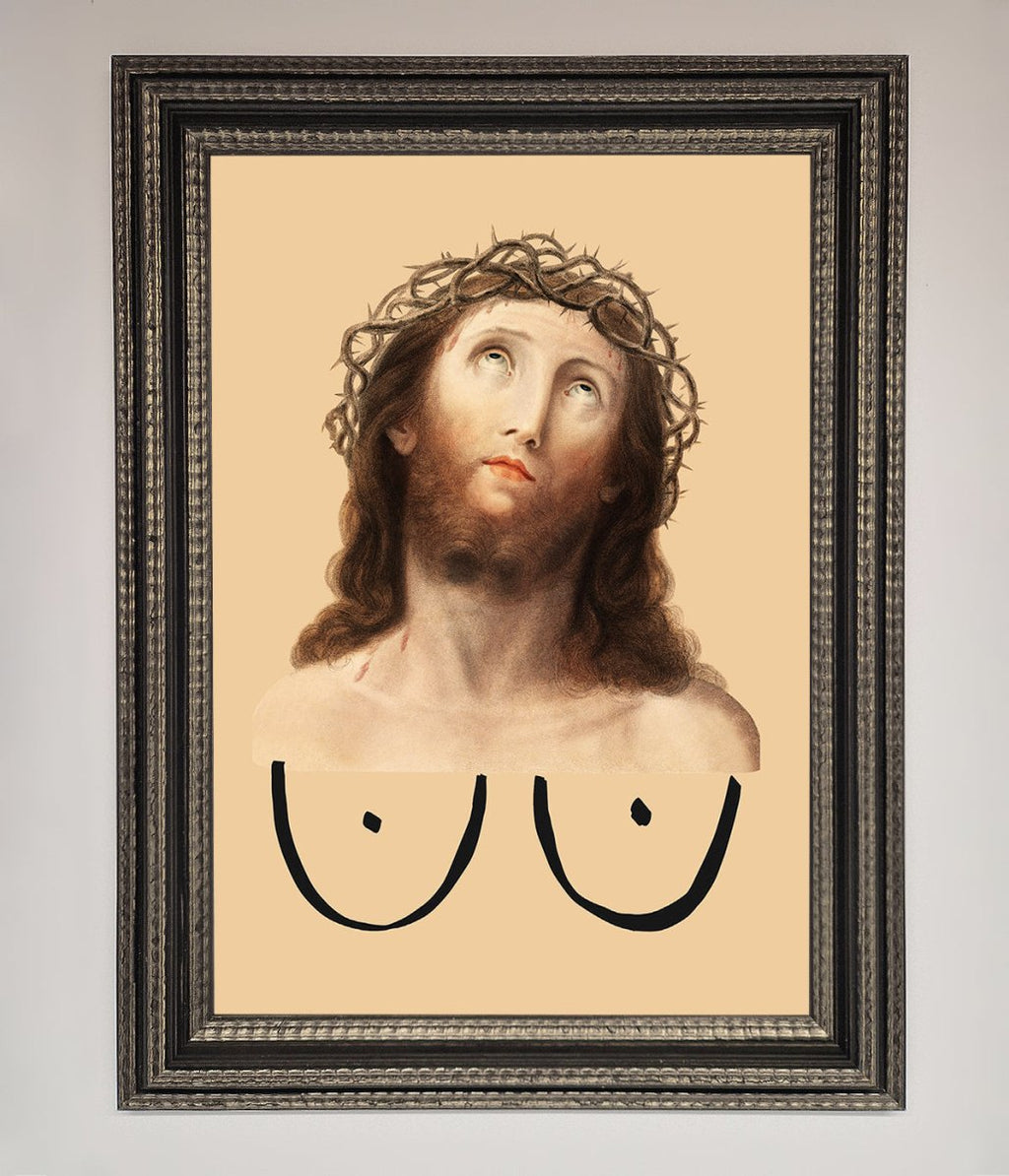 Jesus Breasts Framed Poster