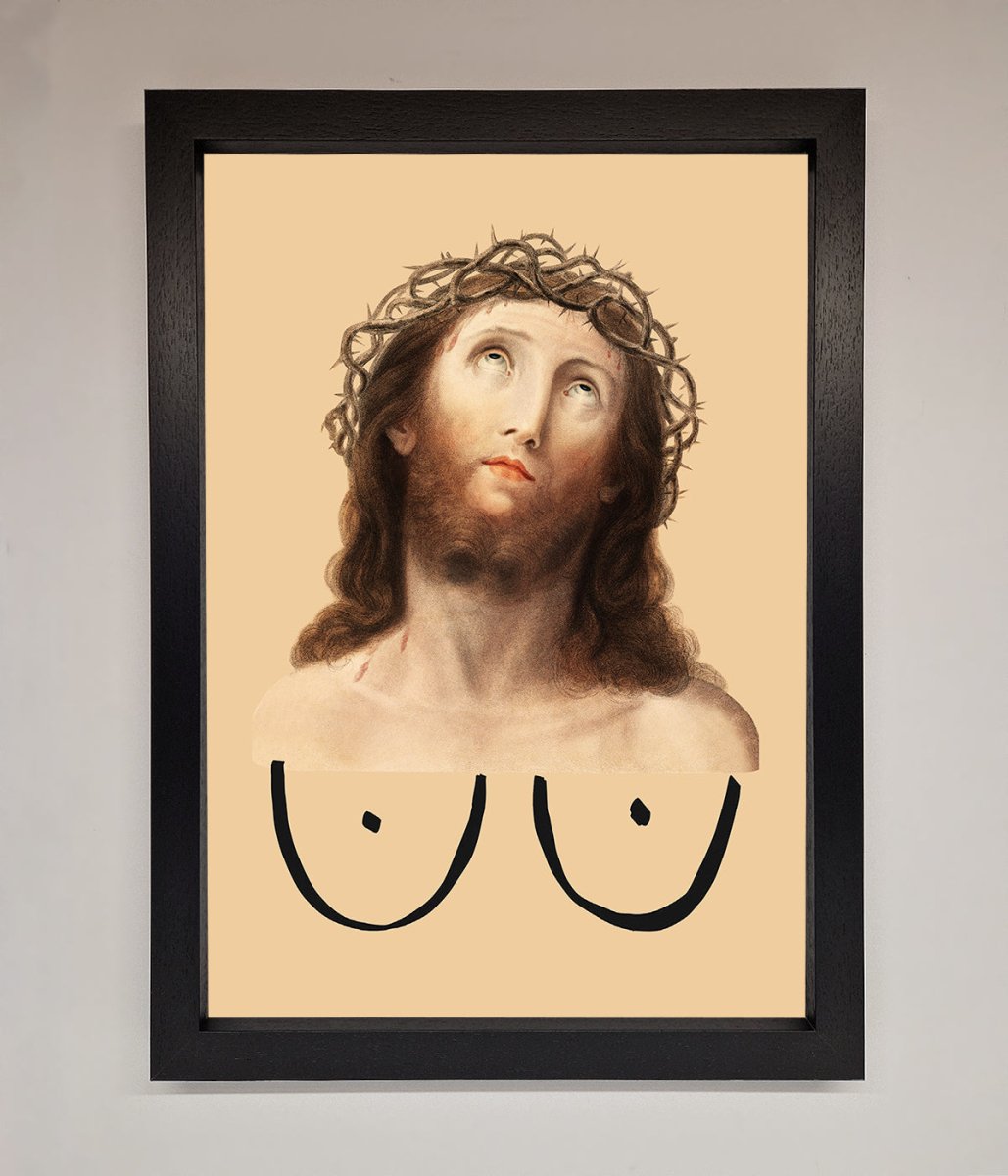 Jesus Breasts Framed Poster