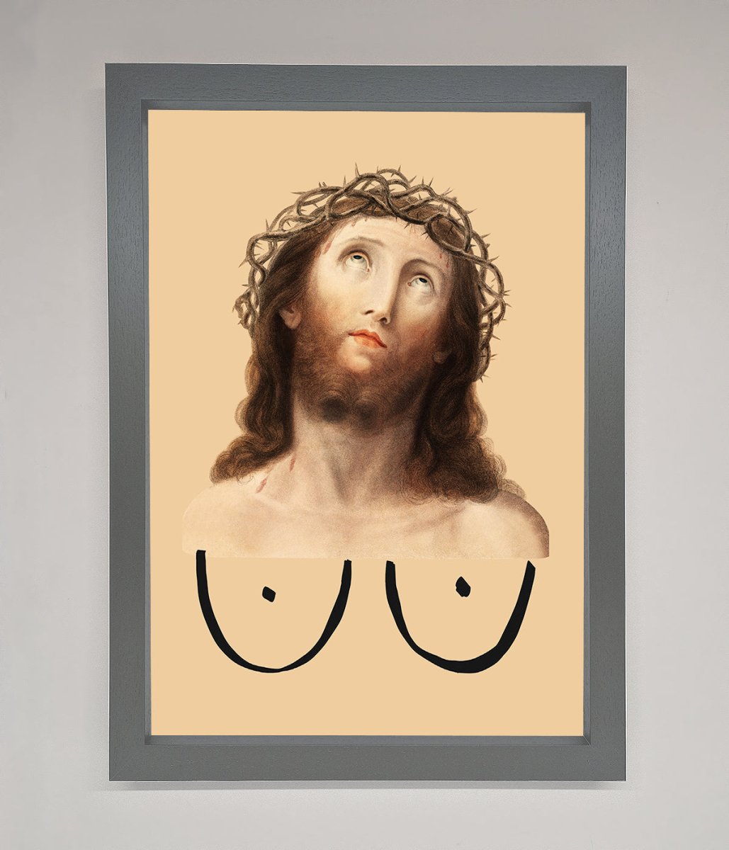 Jesus Breasts Framed Poster