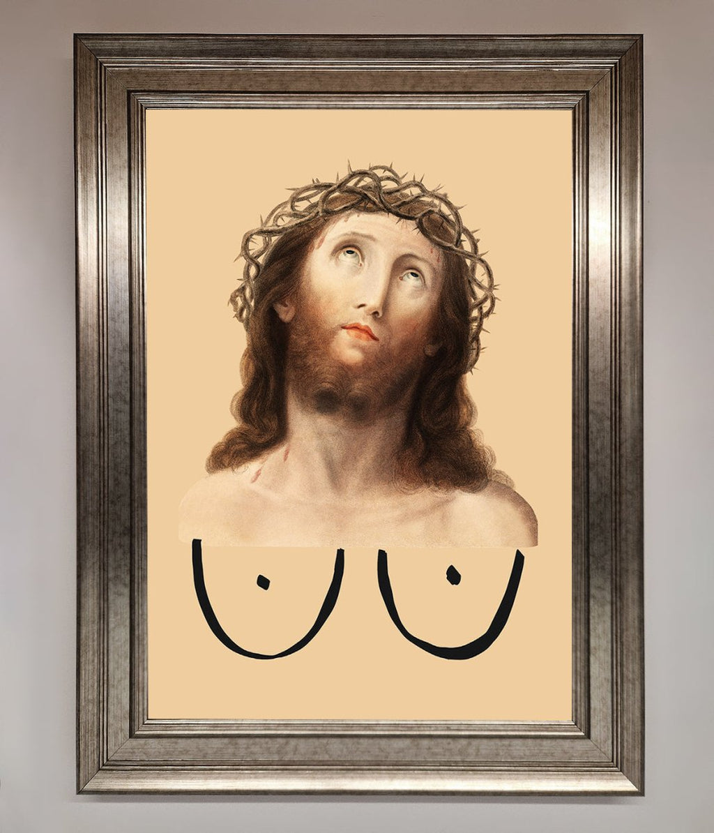 Jesus Breasts Framed Poster