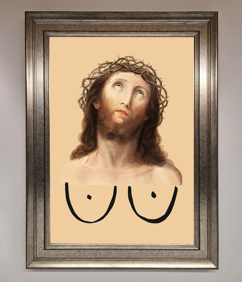 Jesus Breasts Framed Poster