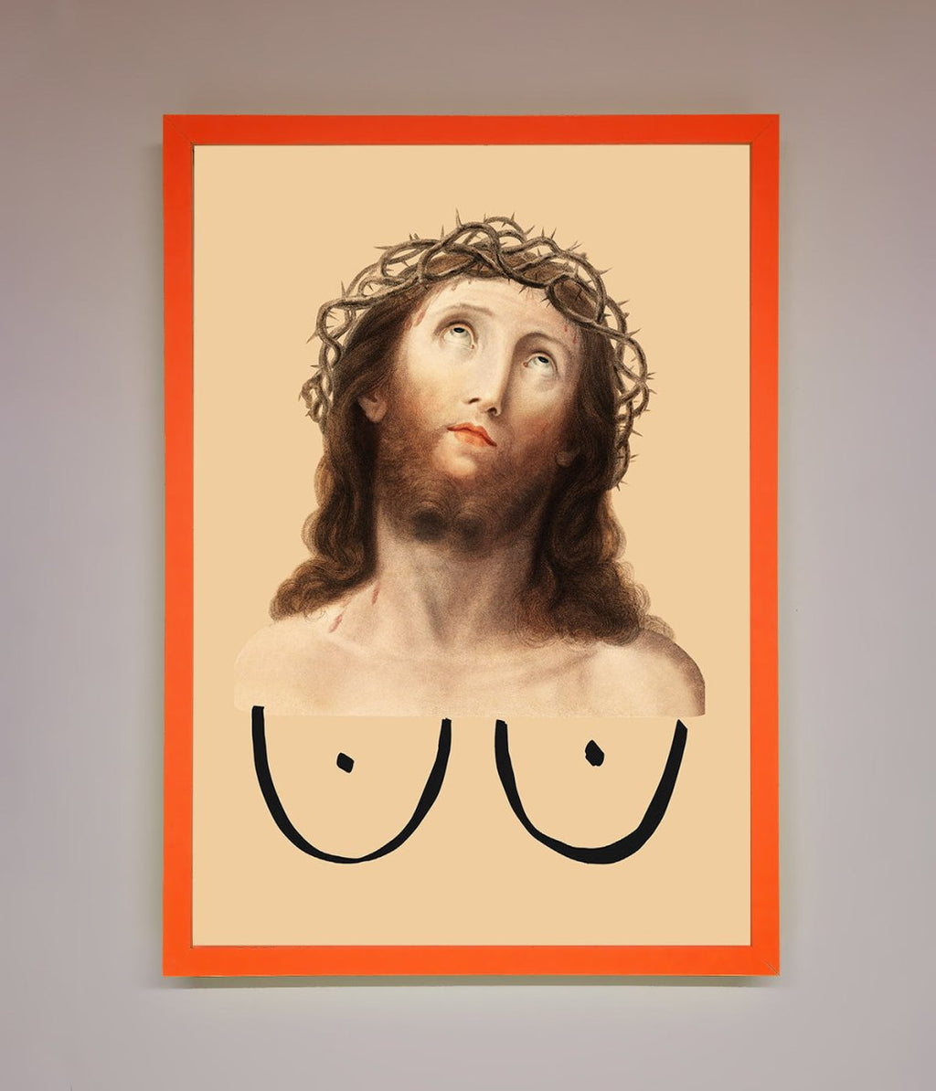 Jesus Breasts Framed Poster