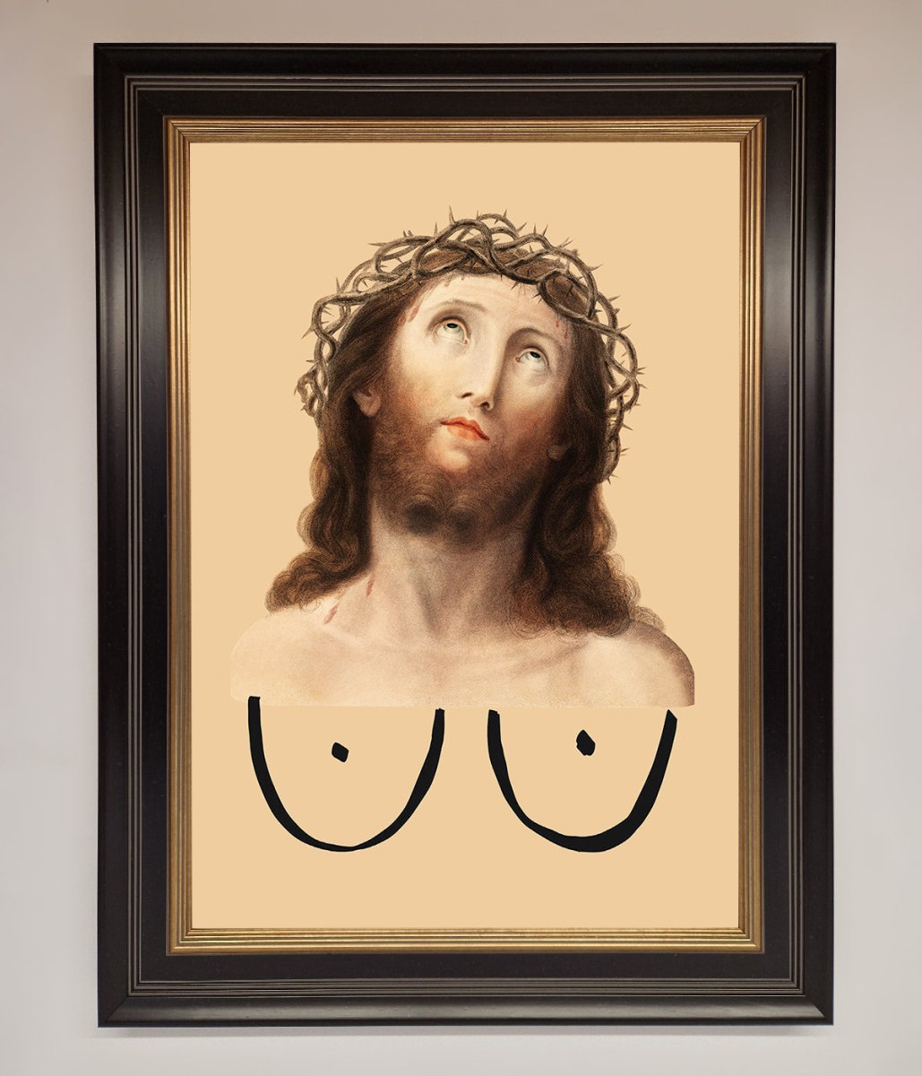 Jesus Breasts Framed Poster