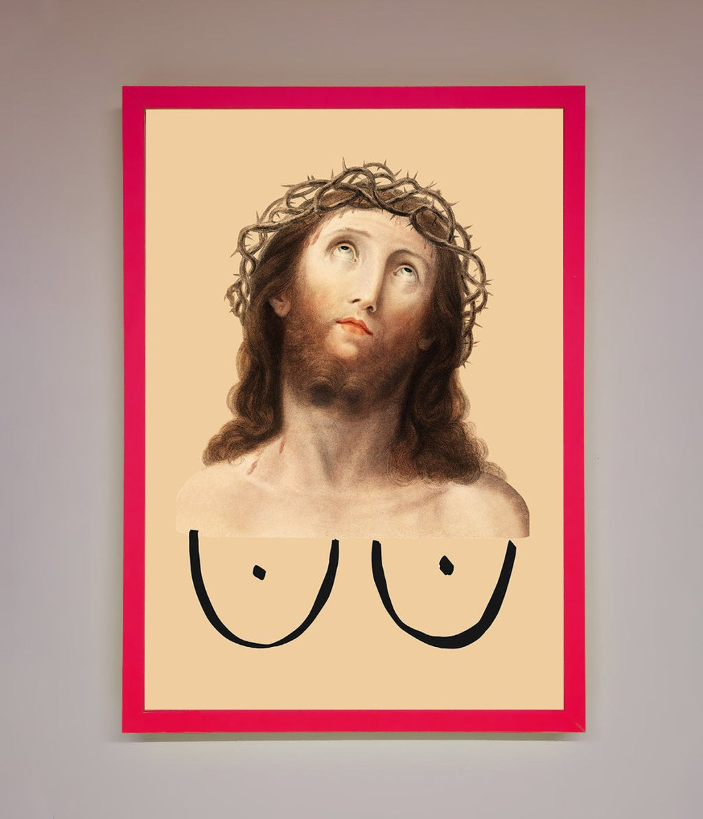 Jesus Breasts Framed Poster