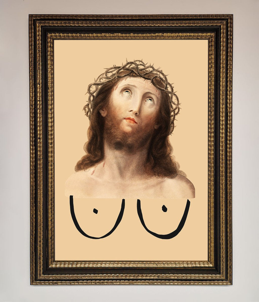 Jesus Breasts Framed Poster