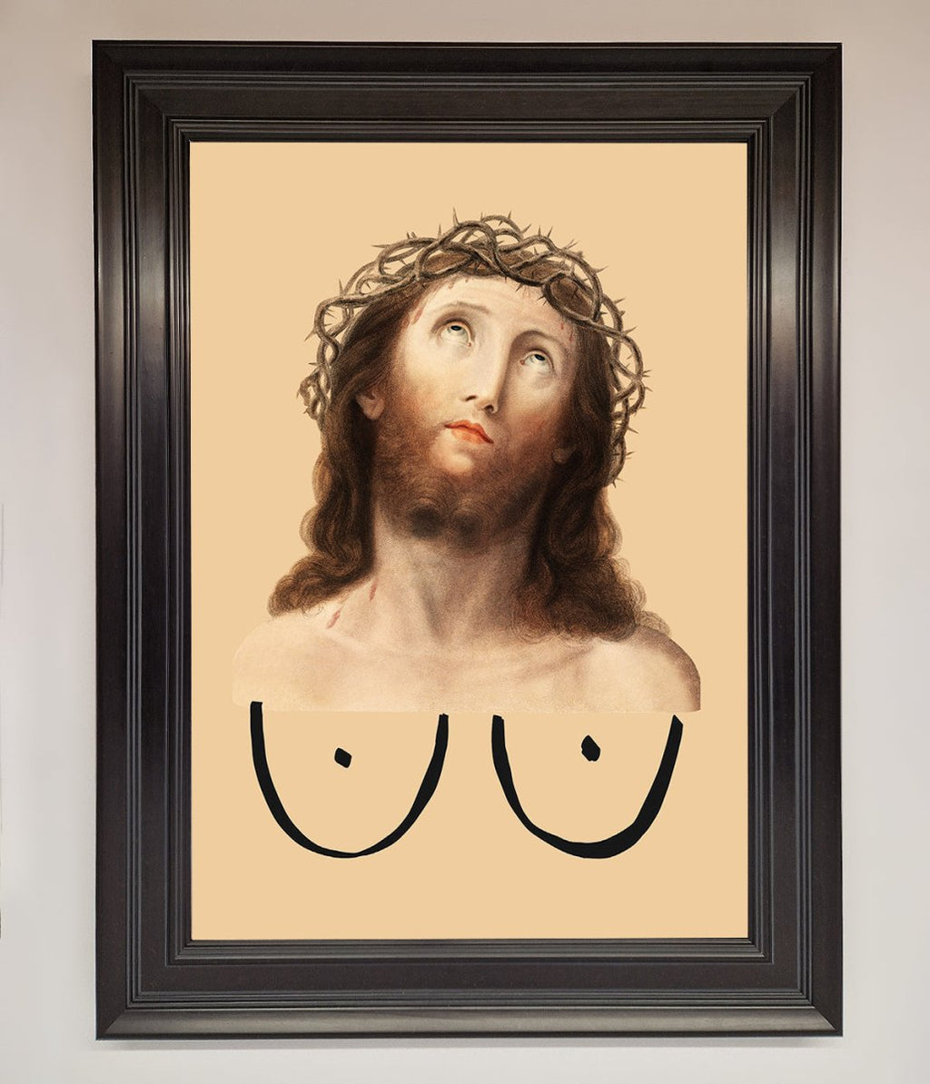 Jesus Breasts Framed Poster