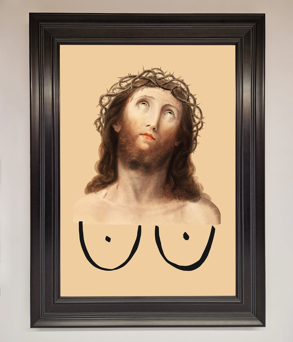 Jesus Breasts Framed Poster