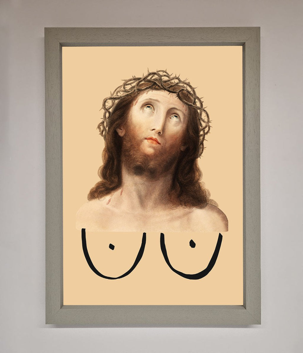 Jesus Breasts Framed Poster