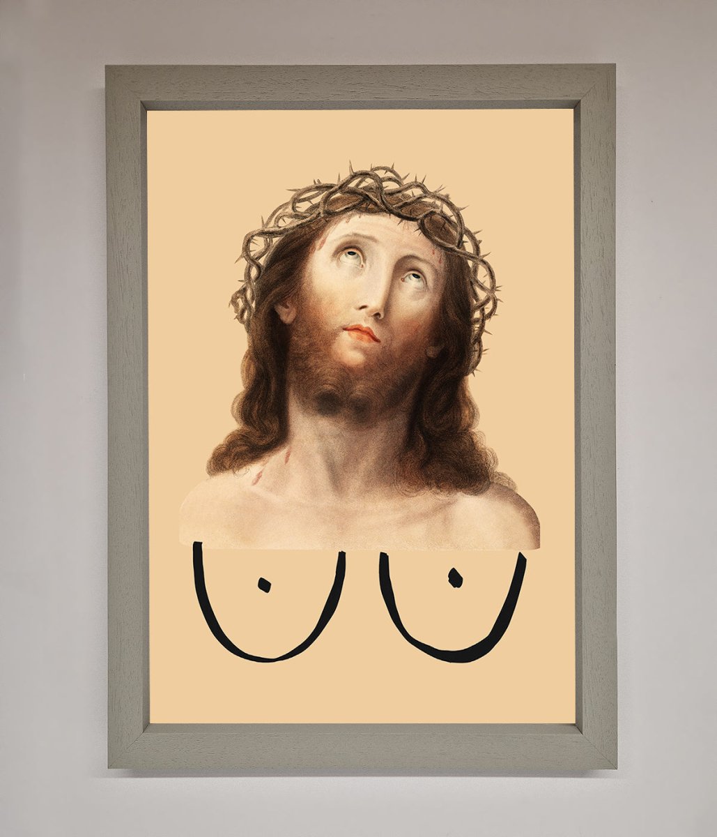 Jesus Breasts Framed Poster