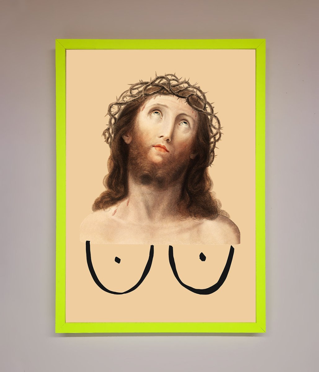 Jesus Breasts Framed Poster