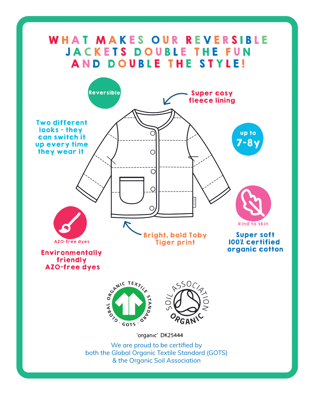 Organic Bold Floral Reversible Jacket for Kids