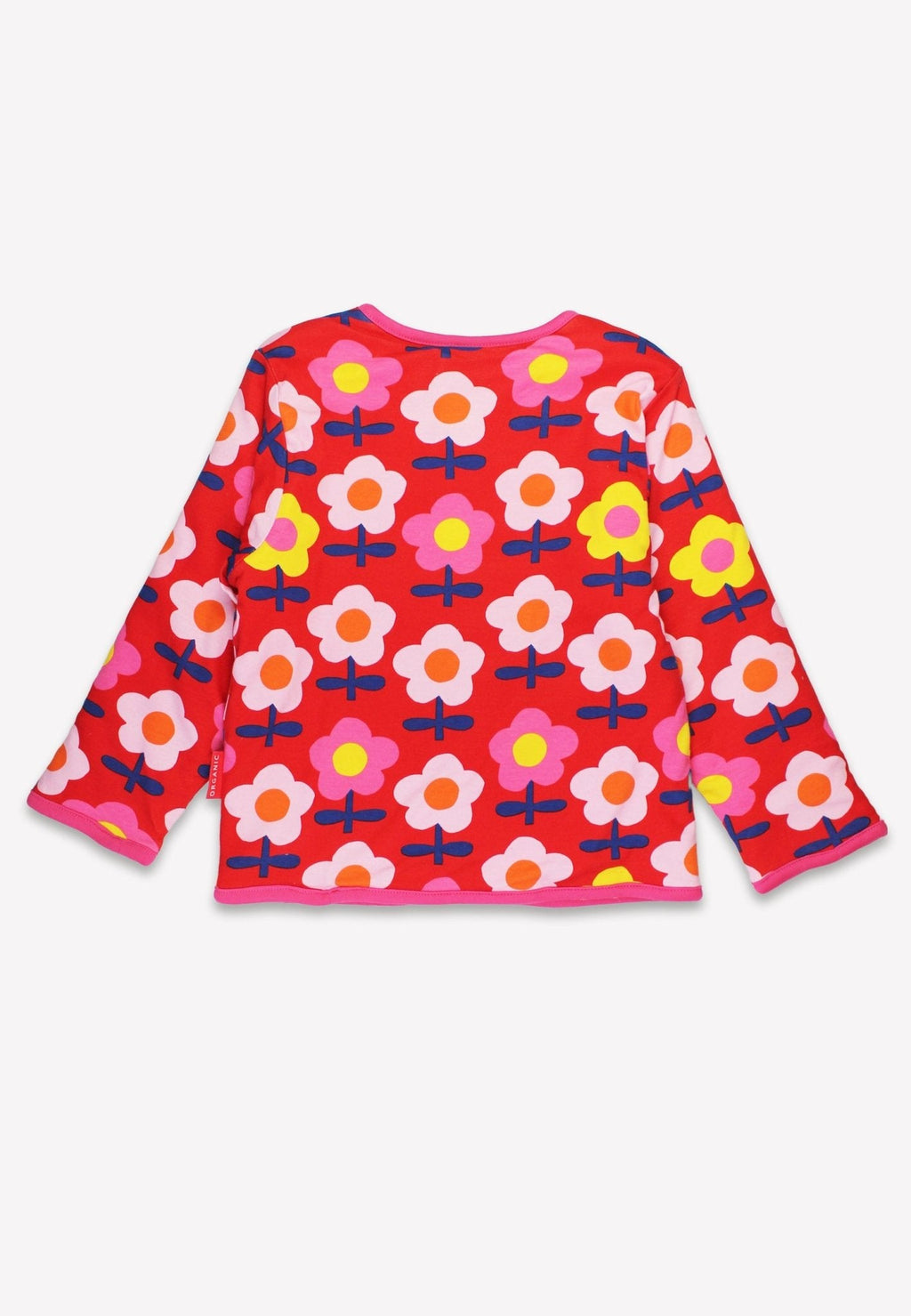 Organic Pink Flower Print Reversible Jacket for Kids