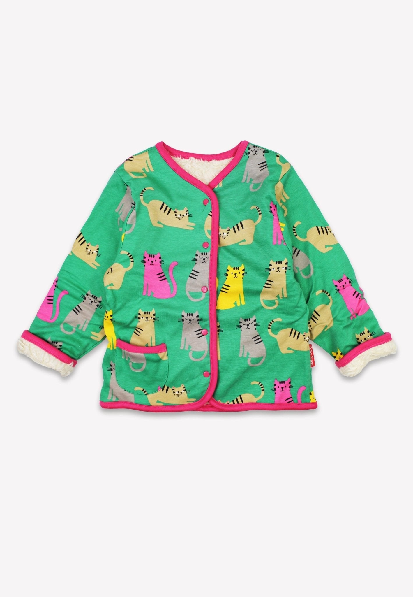 Organic Kitten Print Reversible Jacket for Kids
