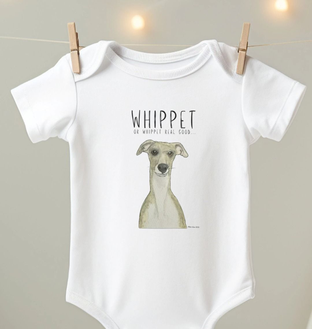 Whippet-Approved Snuggles: The Cutest Baby Bodysuit Ever!