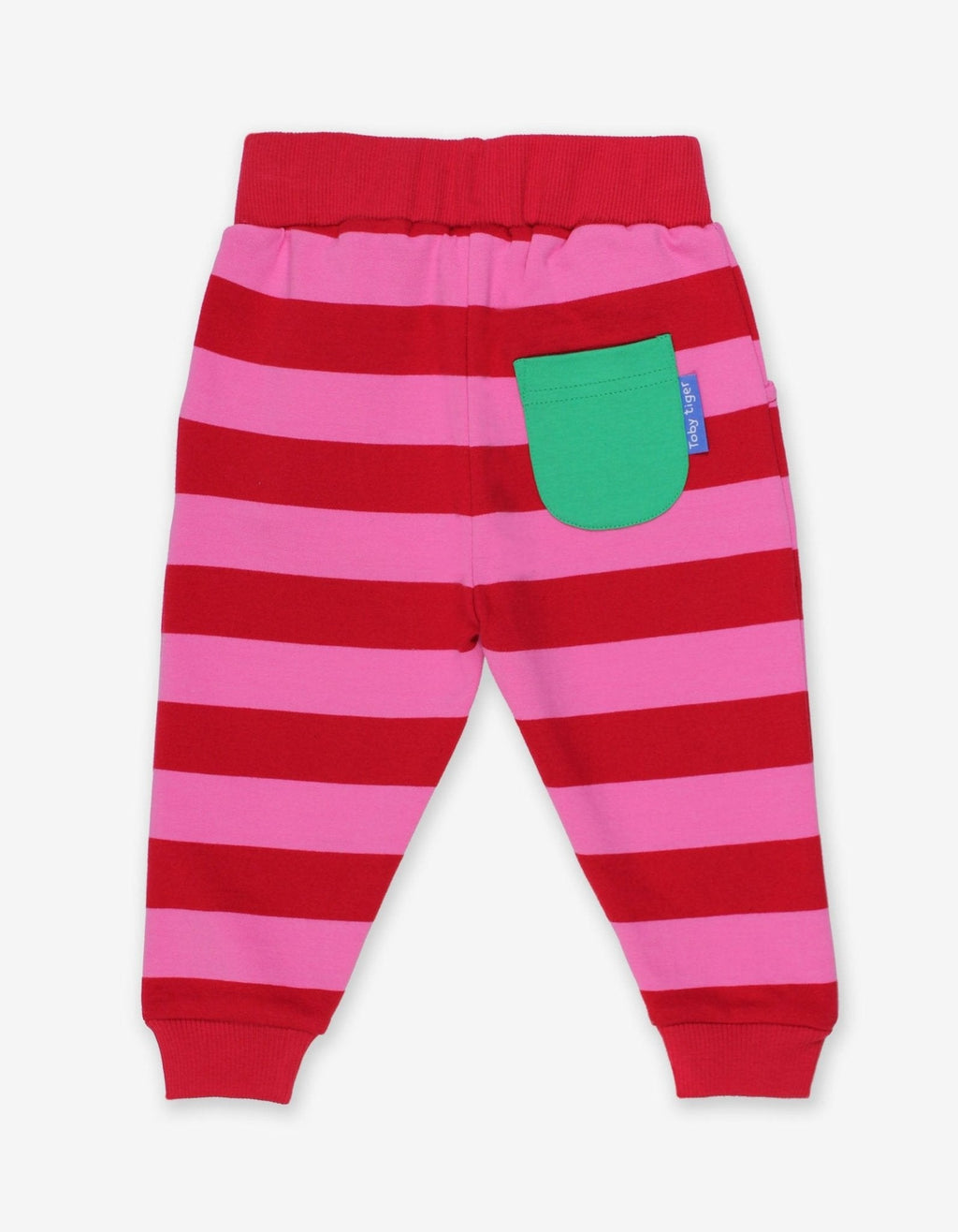 Organic Red Pink Striped Joggers for Kids